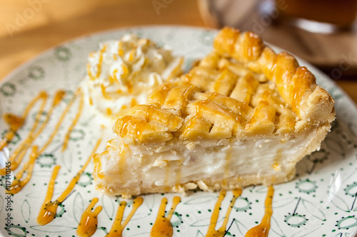 Coconut pie with coconut cream and meringue photo