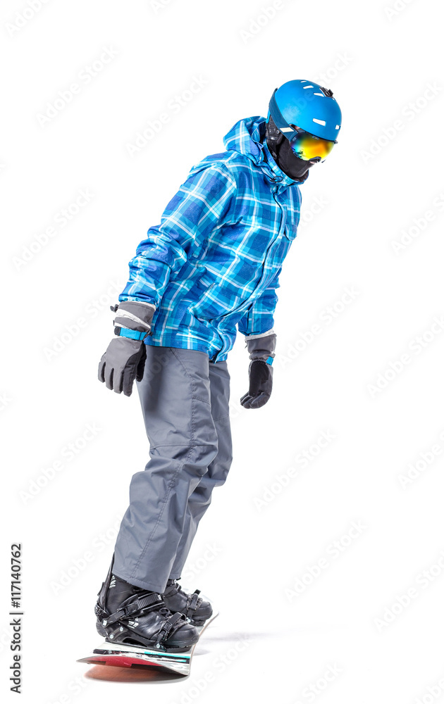 Portrait of young man in sportswear with snowboard isolated on a white background. Portrait of young man in sportswear with snowboard isolated on a white background.