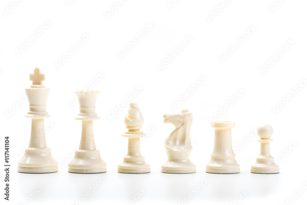 Chess game or chess pieces with white background Chess game or chess pieces with white background