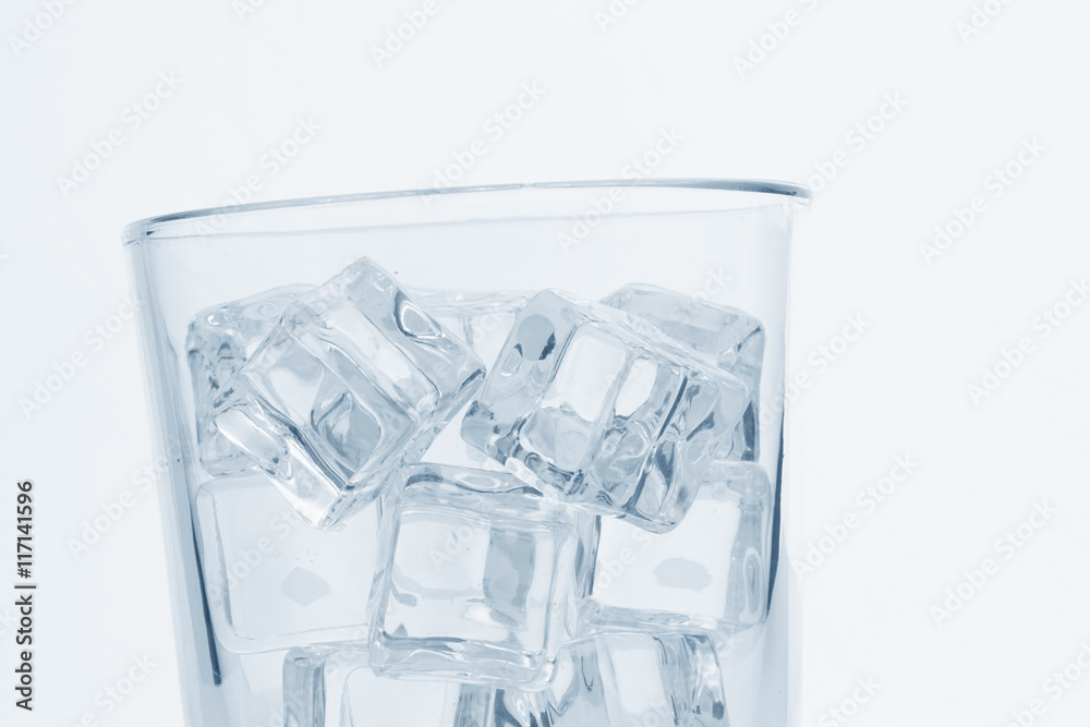 glass with ice cubes glass with ice cubes