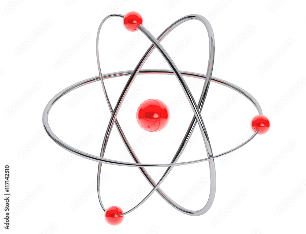 Chrome Atom, Molecule Icon. 3d Rendering Chrome Atom, Molecule Icon. 3d Rendering