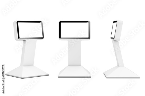 Information LCD Display Stands. 3d Rendering