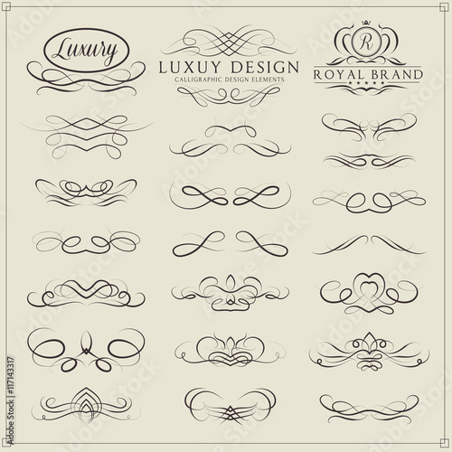 Set of elegant calligraphic design