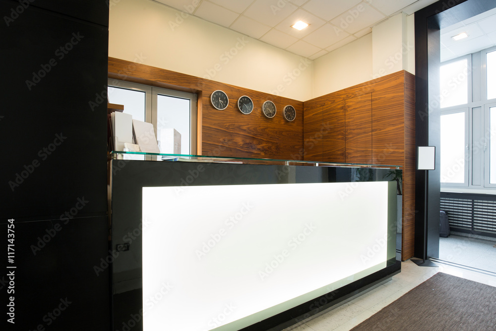 Reception desk in a modern hotel Reception desk in a modern hotel