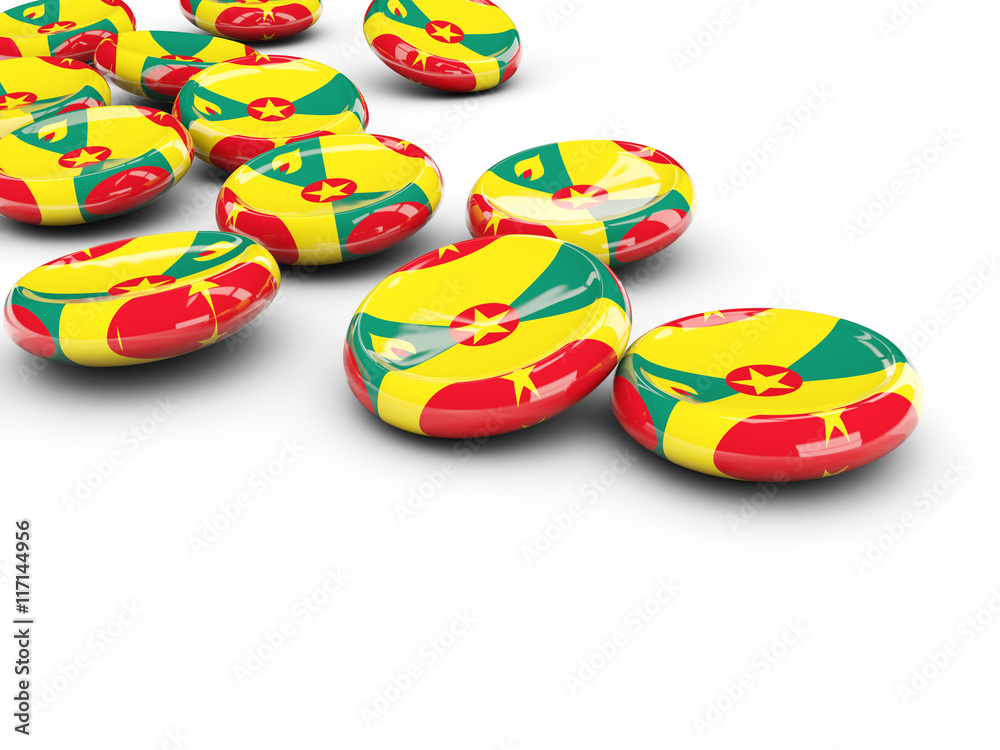 Flag of grenada, round buttons
