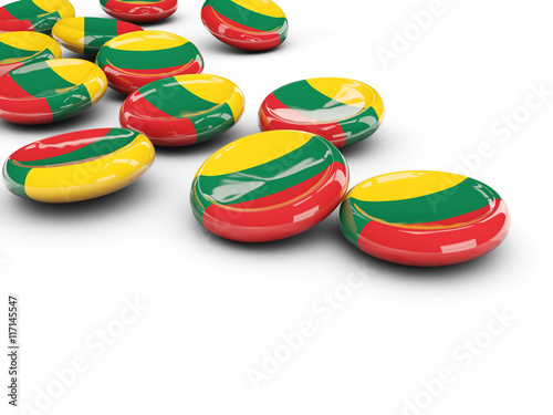 Flag of lithuania, round buttons