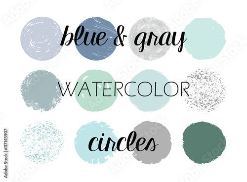 round circle vector shapes in hand drawn dot stain splatter brush stroke technique in pastel green and grey colors. concept of button or Instagram highlight for web design.