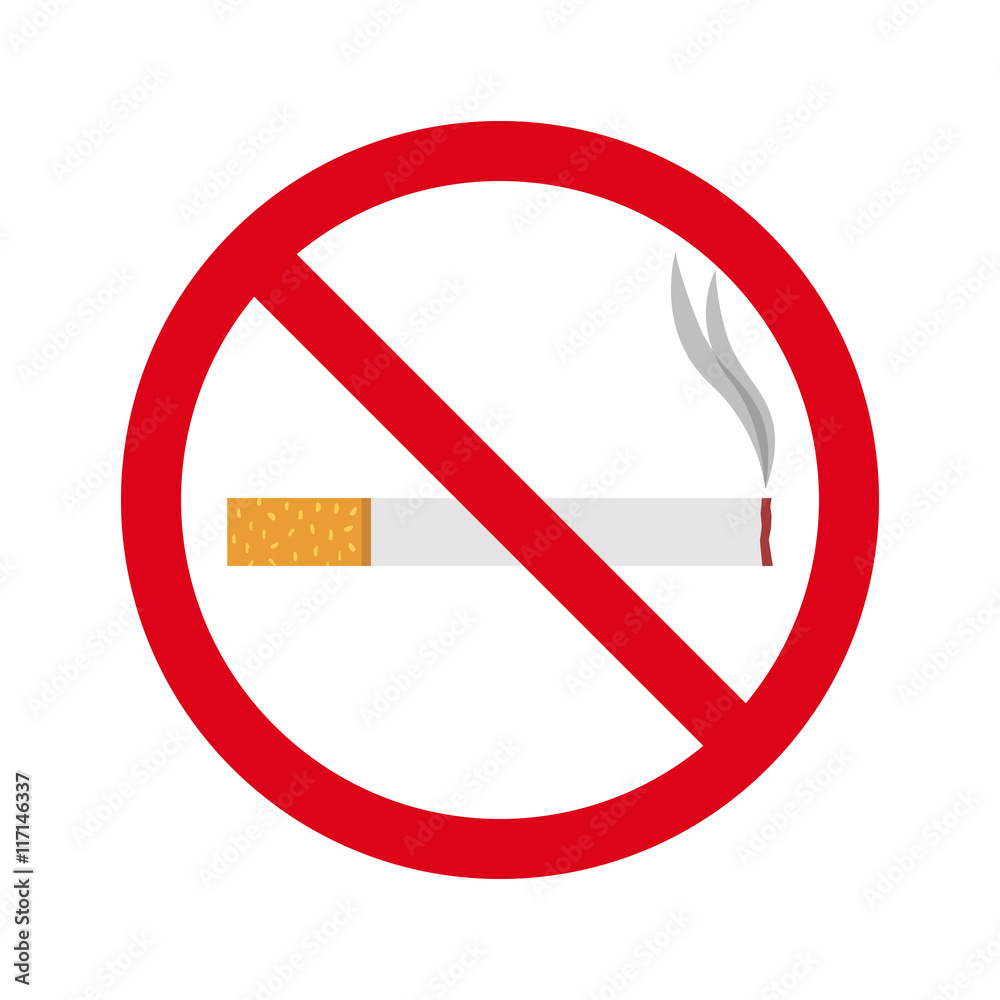 Flat icon cigarette. No smoking area. Vector illustration. Flat icon cigarette. No smoking area. Vector illustration.
