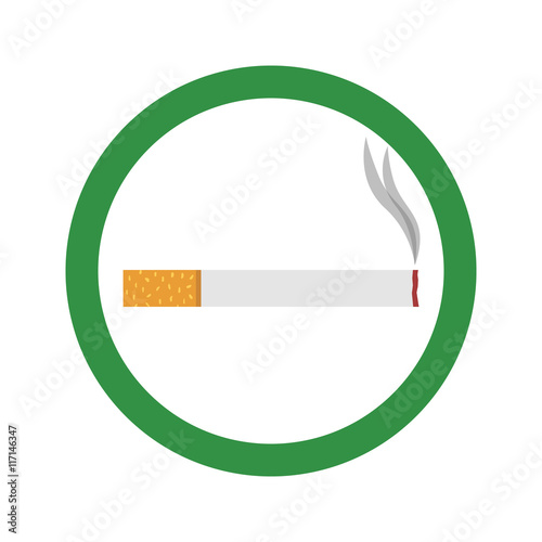 Flat icon cigarette. Smoking area. Vector illustration.