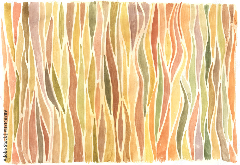 watercolor abstract background, wavy brown and yellow lines