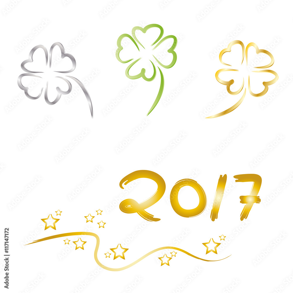 Glücksklee - Frohes neues Jahr, Neujahr, Neues Jahr 2017, Silvester, Jahreswechsel Glücksklee - Frohes neues Jahr, Neujahr, Neues Jahr 2017, Silvester, Jahreswechsel
