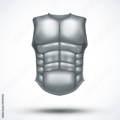 Obraz na płótnie Silver ancient gladiator body armor