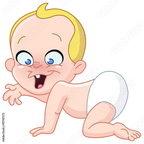 Happy crawling baby