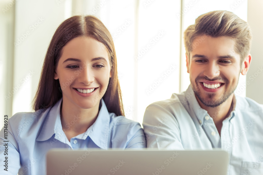 Beautiful business couple working Beautiful business couple working