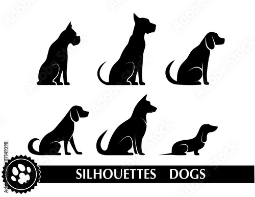 Fototapeta Naklejka Na Ścianę i Meble -  silhouettes of dogs
