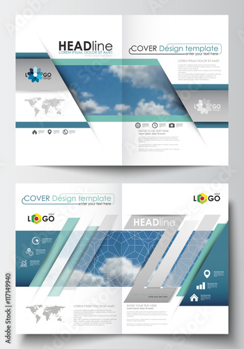 Business templates for brochure, magazine, flyer, booklet or annual report. Cover design template, easy editable blank, abstract flat blue layout in A4 size, vector illustration