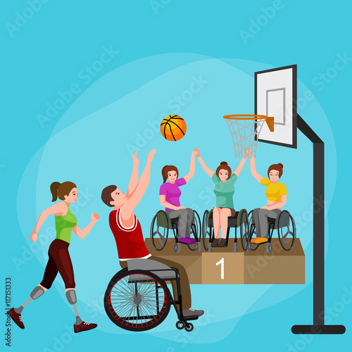 disabled athlete with prosthesis isolated concept, sport for people with prosthesis, physical activity and competition for invalid