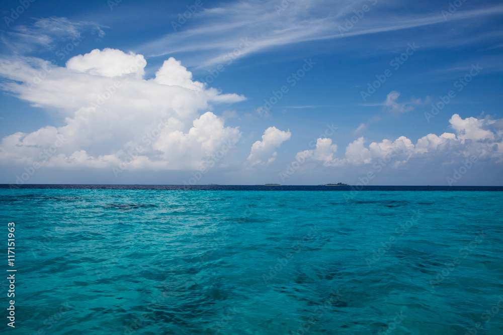 beautiful sky under tropical sea beautiful sky under tropical sea