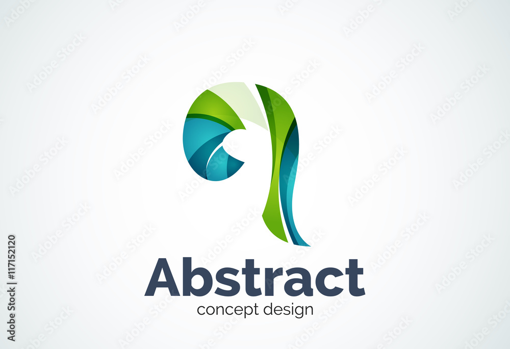 Abstract swirl logo template, smooth elegant shape concept Abstract swirl logo template, smooth elegant shape concept