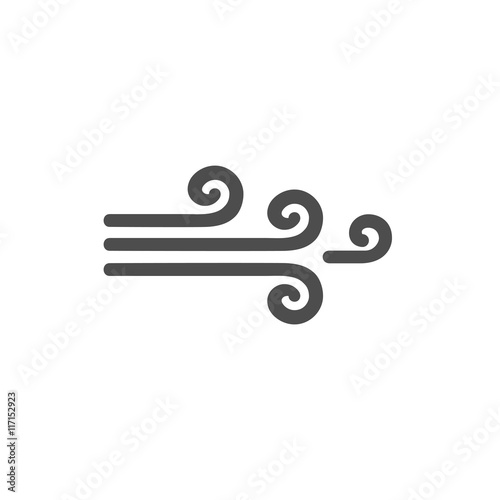 Icono de viento. Símbolo del clima. Meteorología