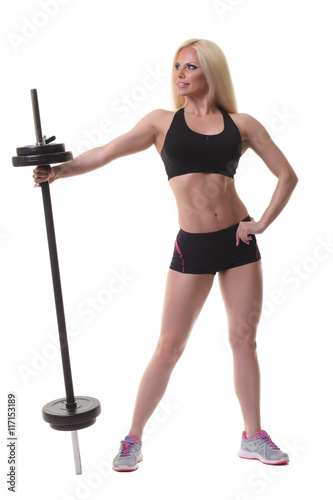 Woman working out with dumbbells © zhagunov_a