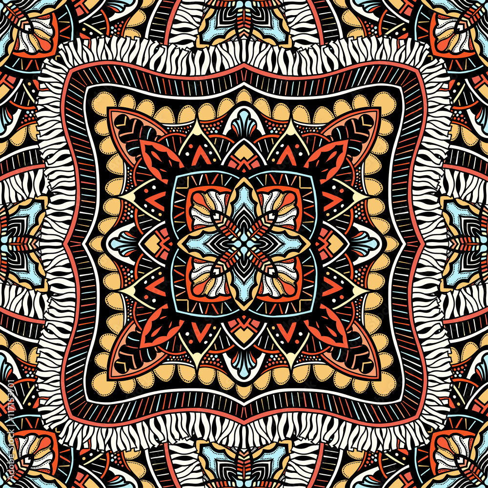 Seamless, eastern pattern of mandalas