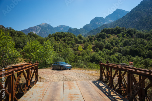 Scenic mountain  landscape with Krikiliotis river, Evritania photo