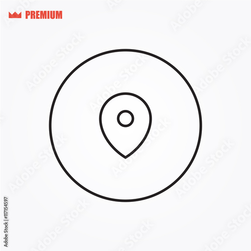 Rounded vector map pin location icon