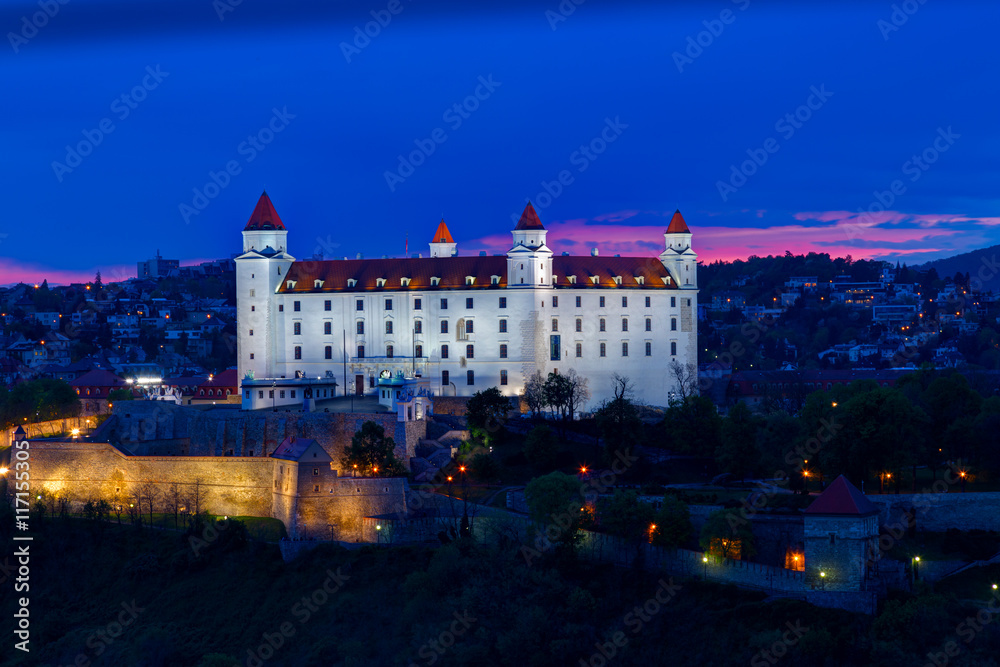Bratislava castle in sunset, Slovakia