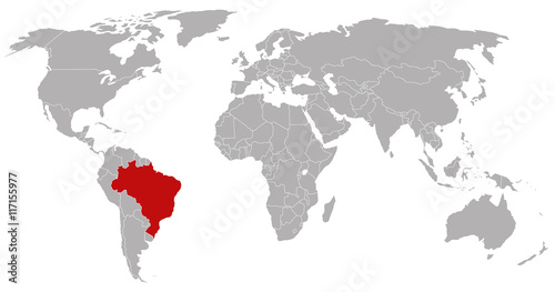 Brasil on the world map