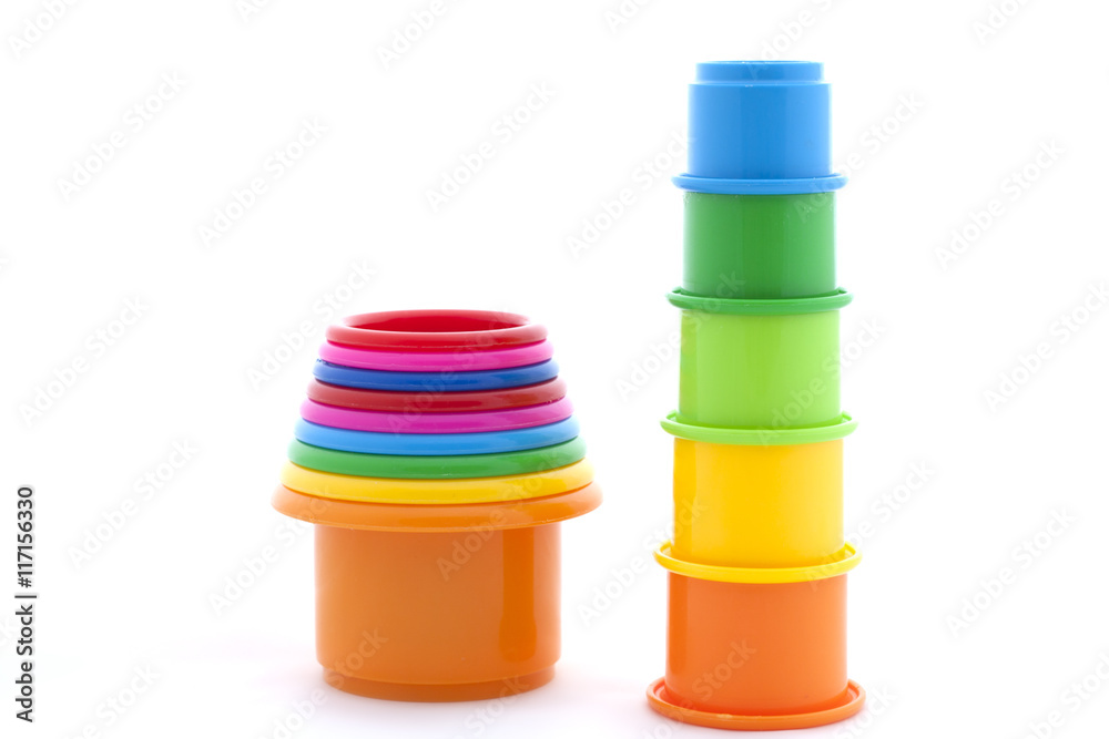 Toy colorful pyramidion on a white background Toy colorful pyramidion on a white background