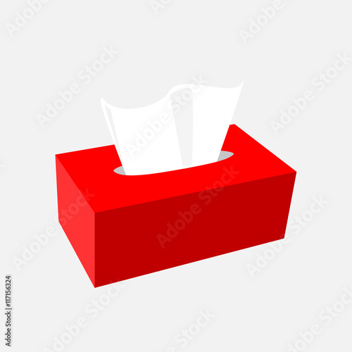 napkinbox full red isolated vector illustration