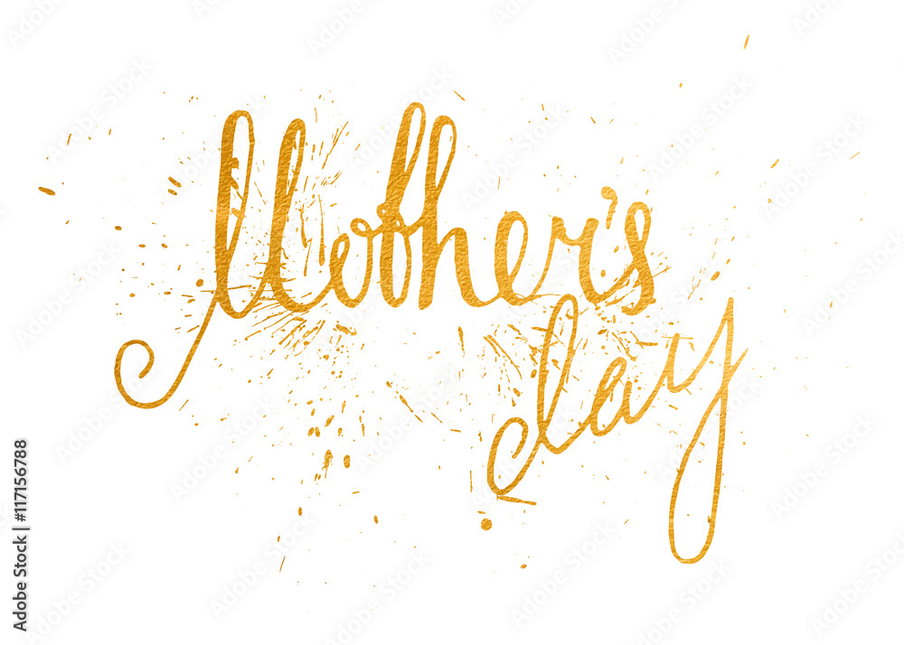 Gold textured Mothers day handwriting inscription Gold textured Mothers day handwriting inscription