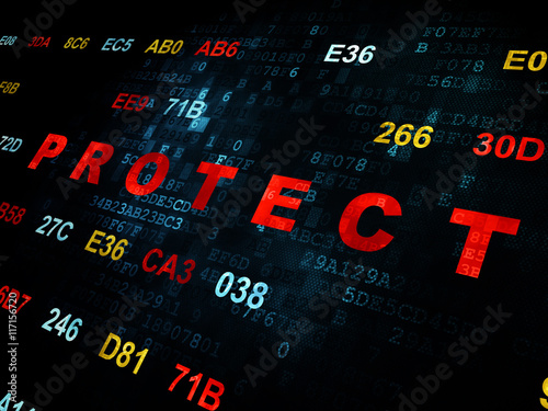 Protection concept: Protect on Digital background