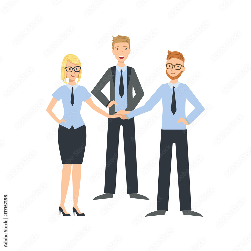 Managers Shaking Hands Teamwork Illustration Managers Shaking Hands Teamwork Illustration