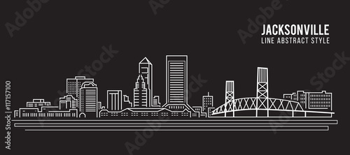 Cityscape Building Line art Vector Illustration design - jacksonville city photo
