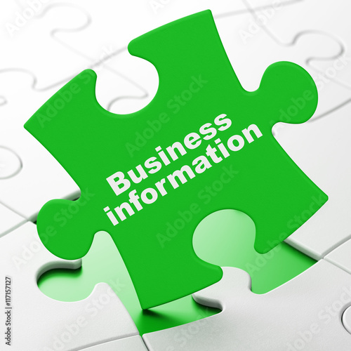 Finance concept: Business Information on puzzle background