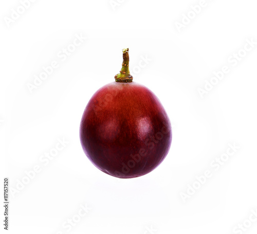  Red grapes on white background