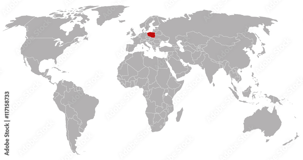 Polen auf der Weltkarte