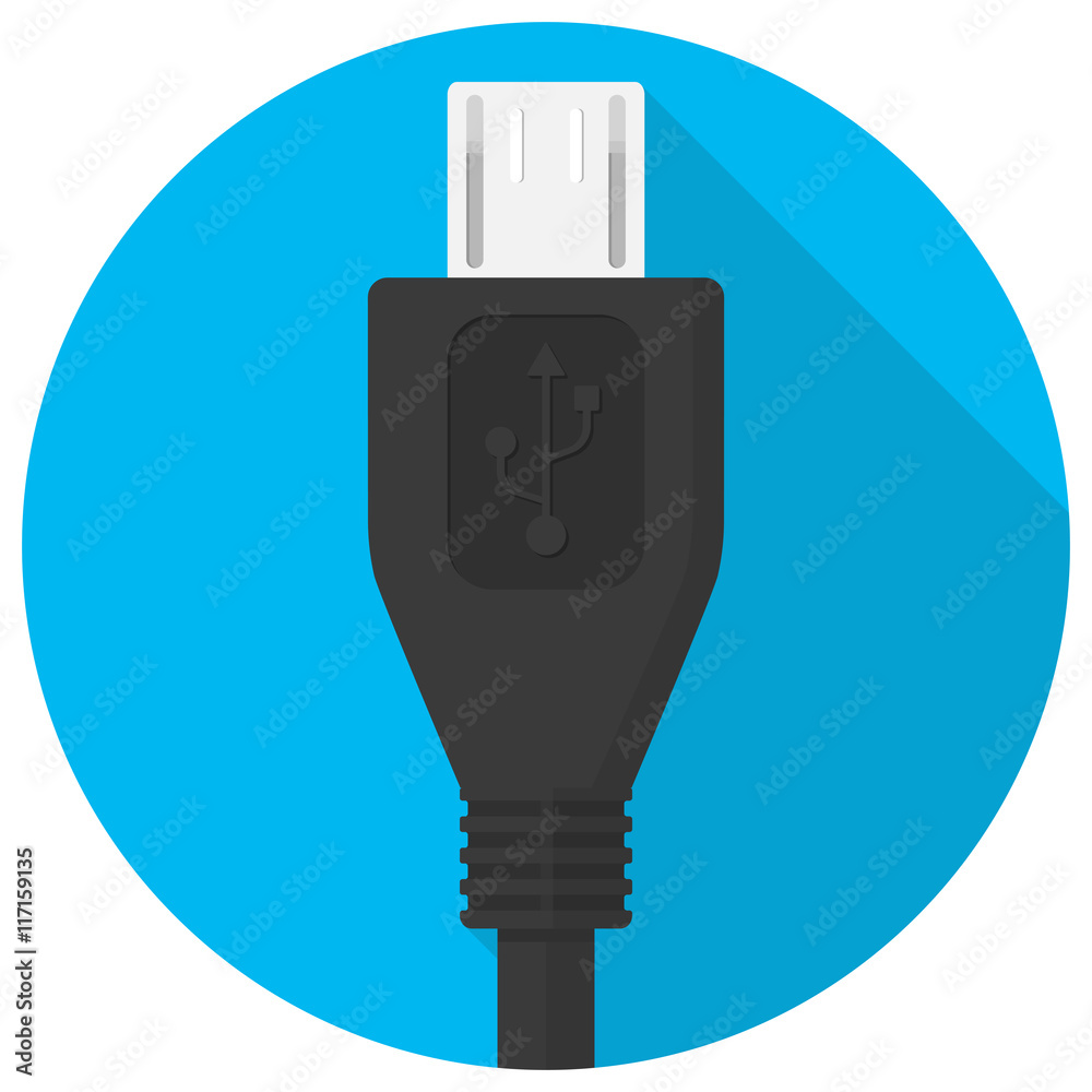 vector-mini-usb-plug-icon-flat-in-circle-stock-vector-adobe-stock