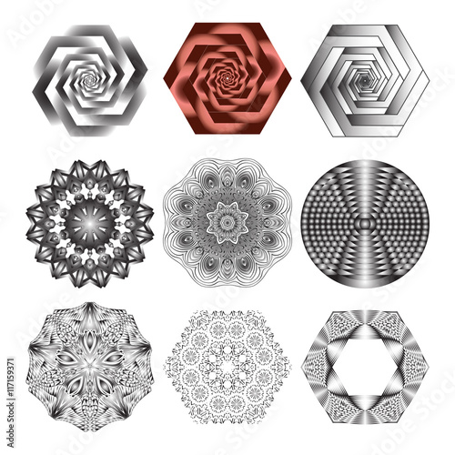 Set of beautiful circular pattern for your design