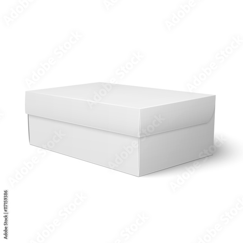 White cardboard shoebox template.