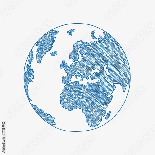 Sketchy globe drawing
