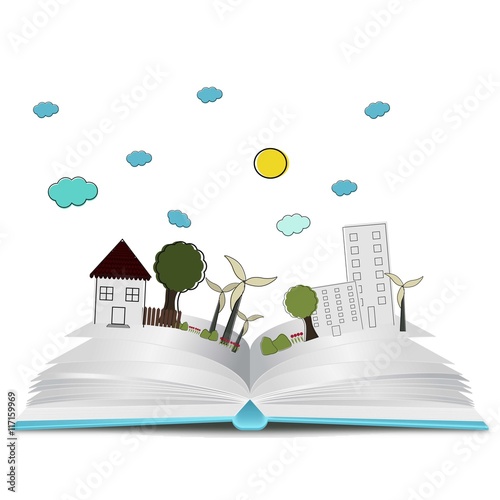 Pop up book in hand drawn style