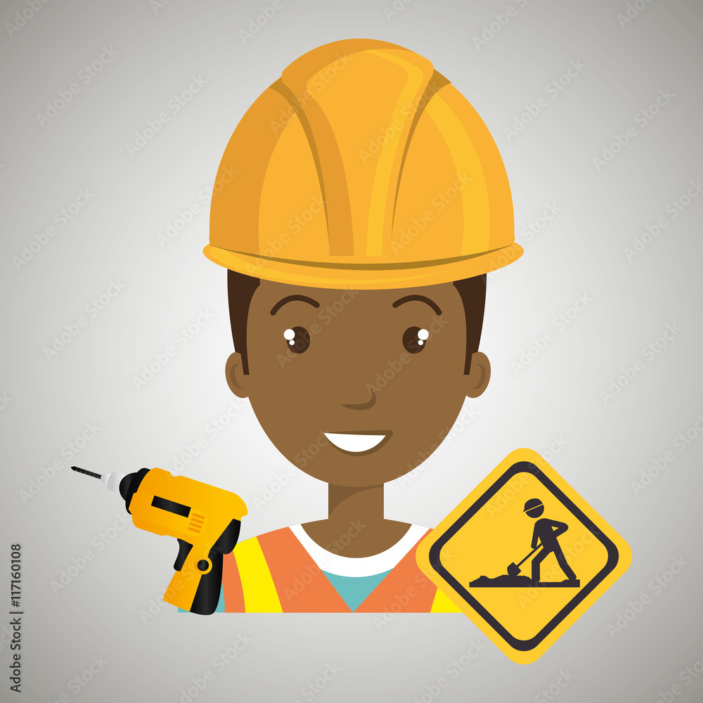 man construction drill helmet