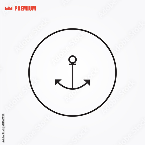 Rounded minimalist vector anchor icon