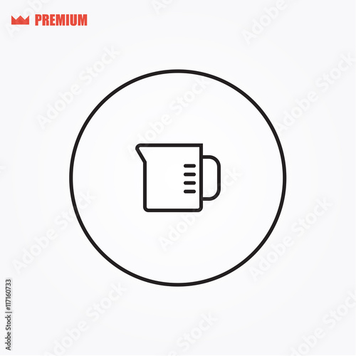 Rounded vector water measuring cup icon