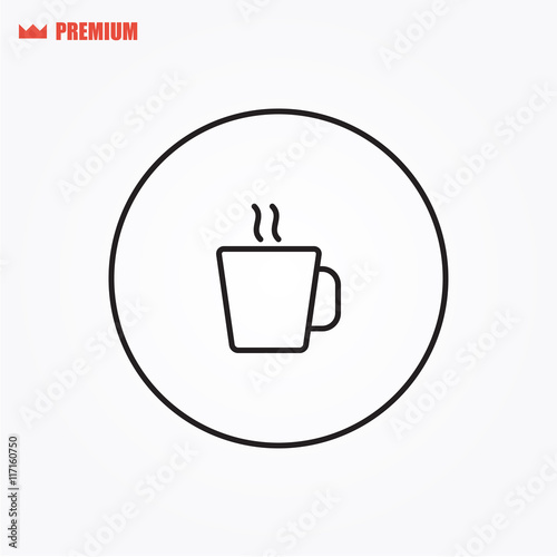 Rounded vector coffee cup icon
