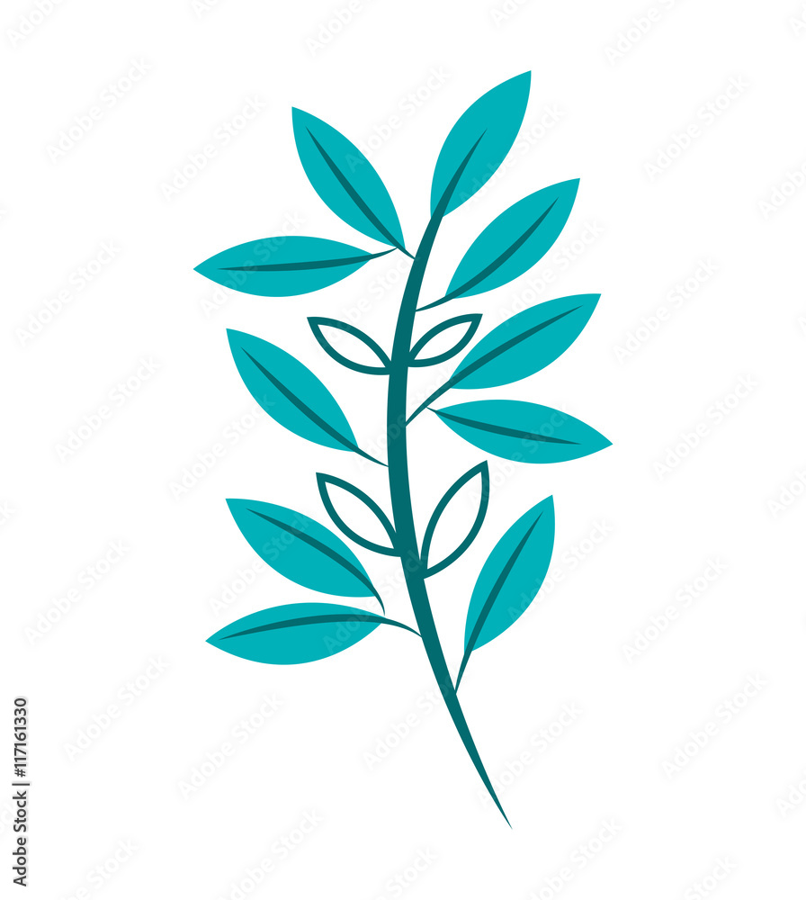 leafs floral nature icon