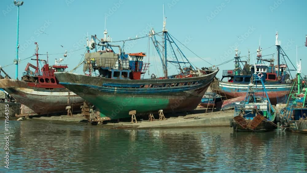 fisherman boats in a coastal town morocco fisherman boats in a coastal town morocco